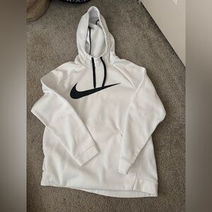 Nike Men's White and Black Hoodie